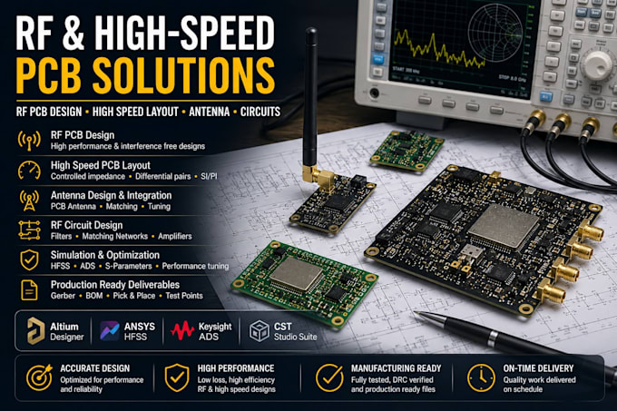 develop rf pcb, high speed layout, antenna and rf circuit solutions