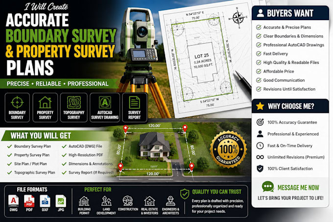 create accurate boundary survey and property survey plans