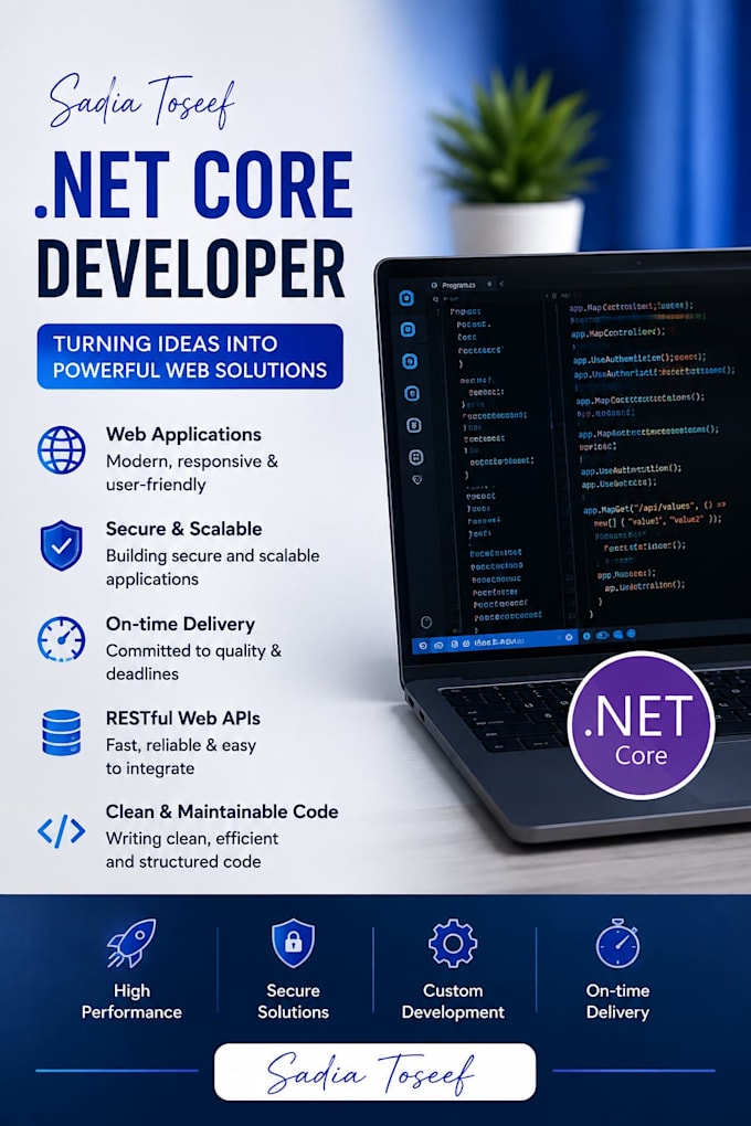 develop a professional asp net core web applications