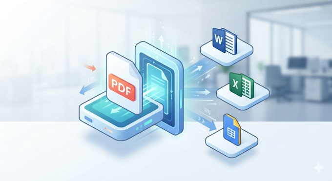 convert a PDF to excel, work, google docs, text to columns