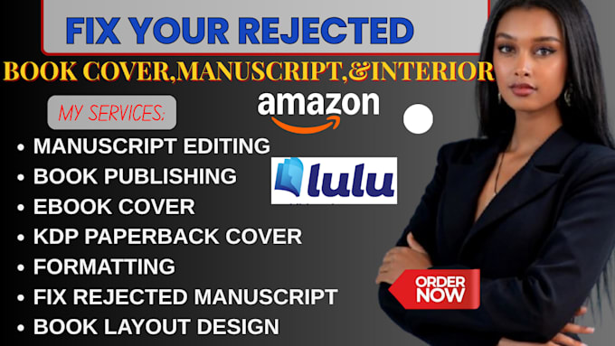 format manuscripts,fix rejected book cover, manuscript formatting,book amazonkdp