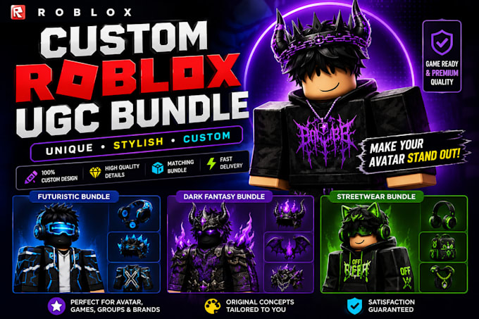 create roblox ugc bundle for your avatar, game brand