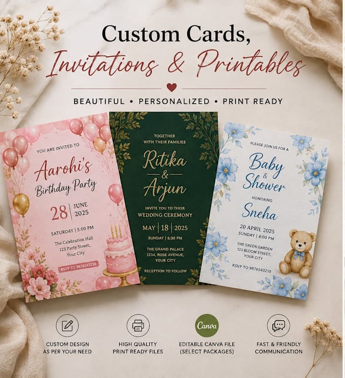 design custom cards invitations and printables