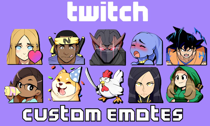do custom twitch emotes discord kick emotes sub badges chibi emotes for streamer