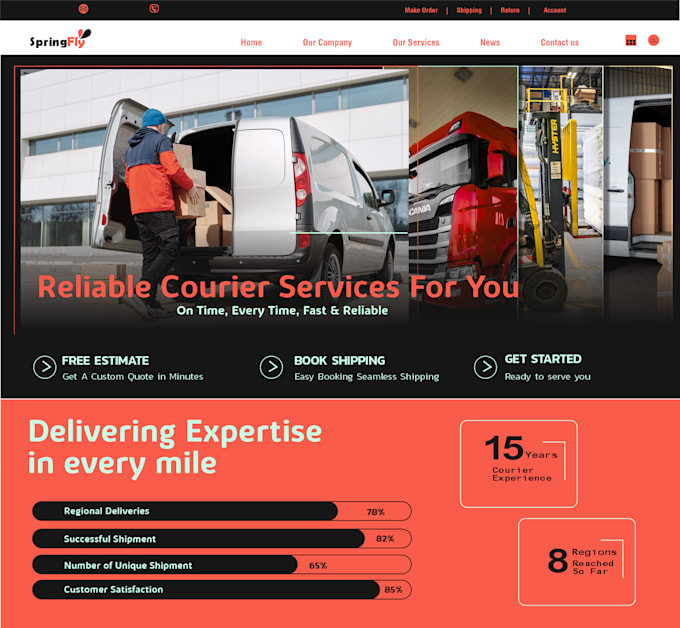 craft a professional courier and delivery wordpress website