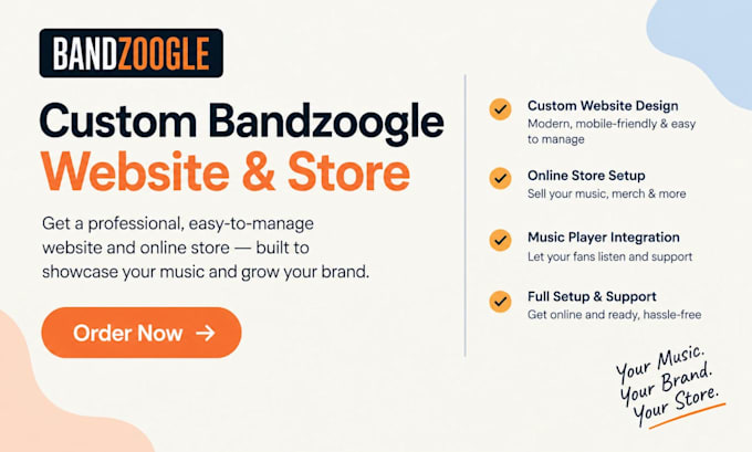 design custom bandzoogle website and store