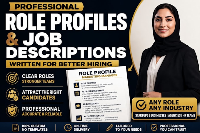 write and draft role profile and job description for hiring