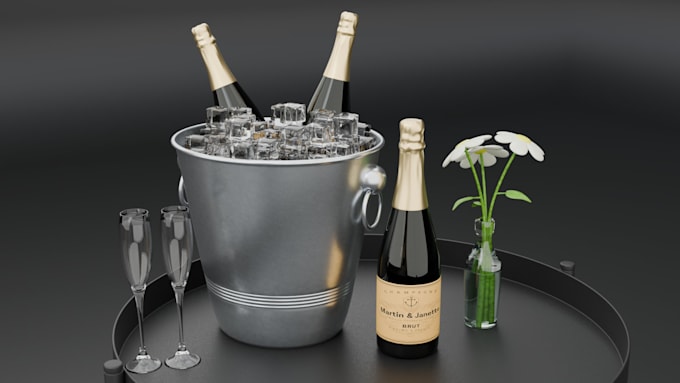 create realistic 3d glassware and beverage props