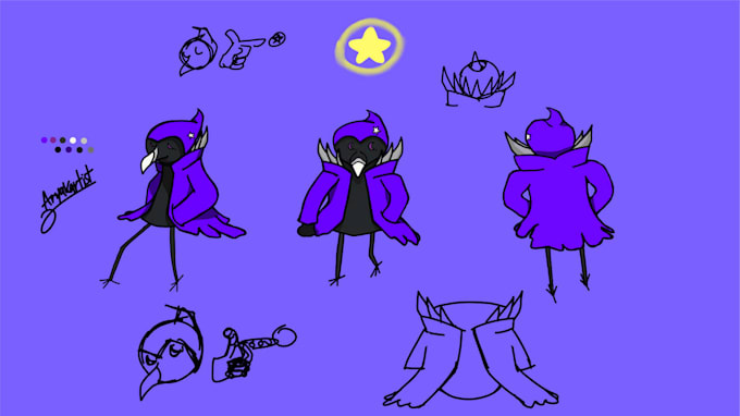 do custom character reference sheets, oc designs, mascot designs and pixel arts