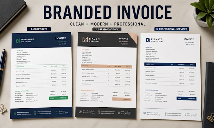design a professional invoice template for your business