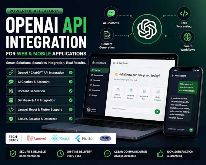integrate openai API and ai features into your web or mobile app