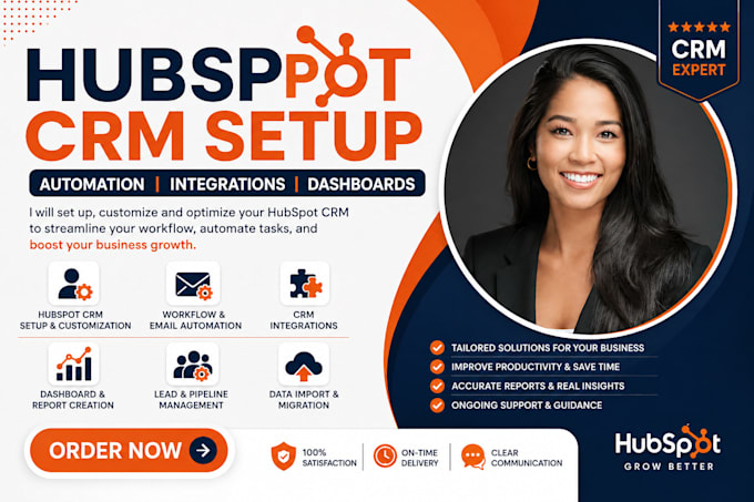 set up hubspot CRM, automation, integrations, and dashboards