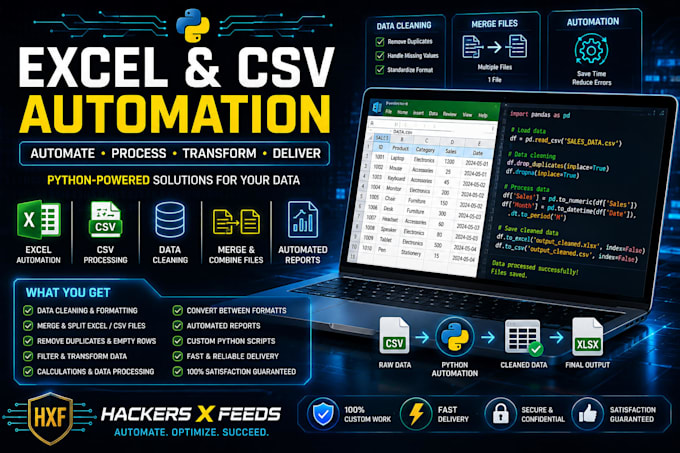 automate excel CSV and data processing tasks with python