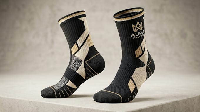 create custom 3d socks design, 3d socks rendering, 3d socks model, product model