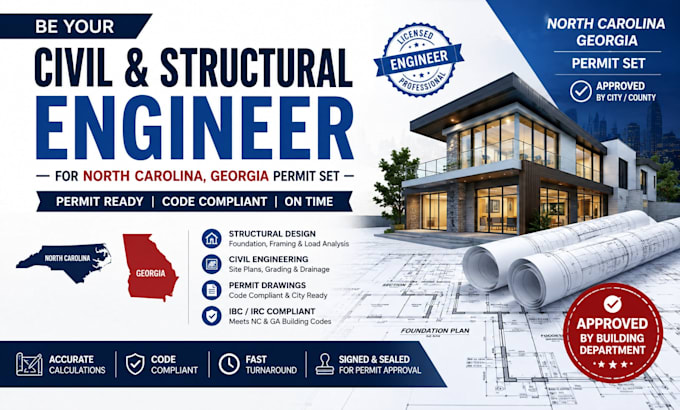 be your civil and structural engineer for north carolina, georgia permit set