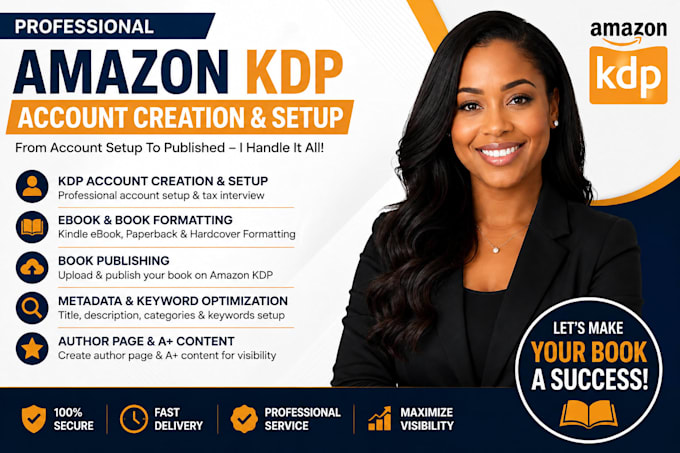 create and setup your amazon KDP account professionally