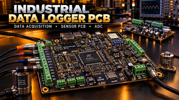 design industrial data logger pcb and data acquisition circuit with sensor pcb