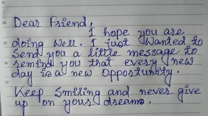 handwriting service , letters and documents