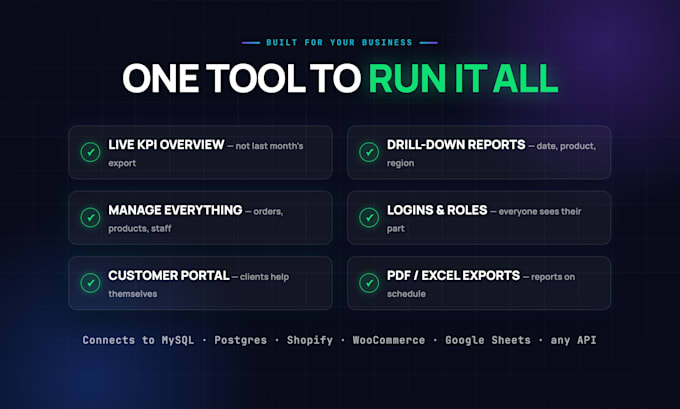 build an admin dashboard, portal or business web app