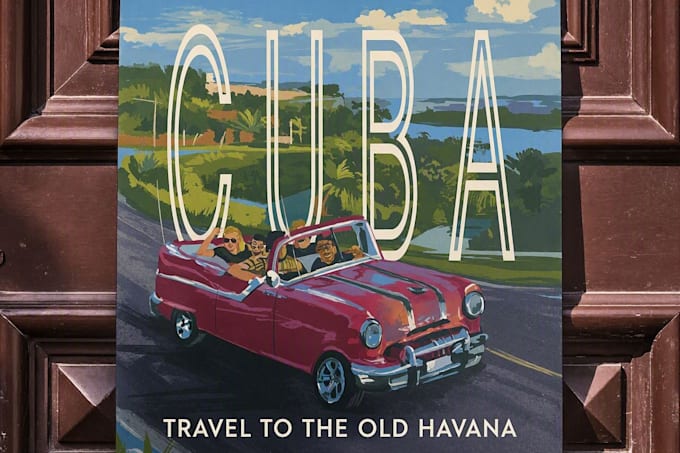 create a retro or vintage travel poster design
