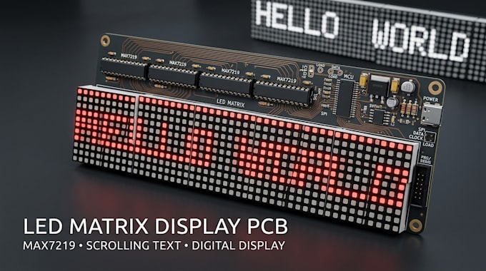 design custom led matrix display pcb for digital displays scrolling text max7219