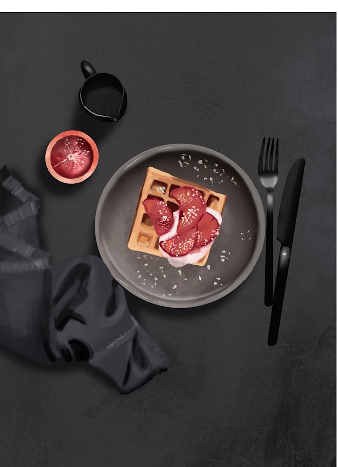 create custom digital food illustrations and stickers