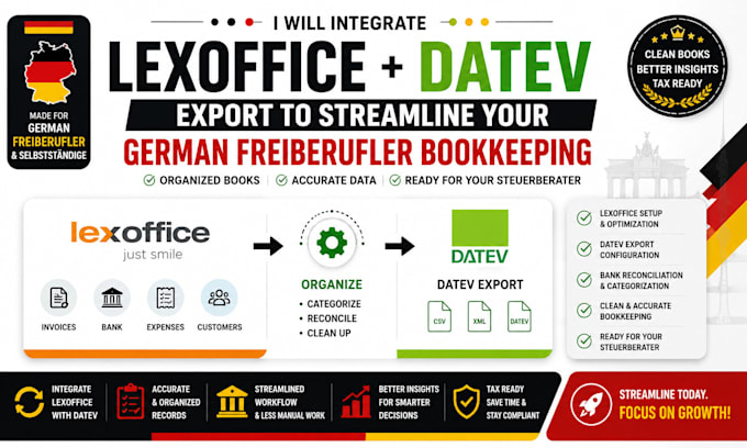 do lexoffice bookkeeping with datev export for german freiberufler