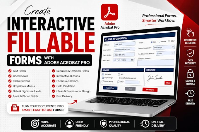 create interactive fillable PDF forms with adobe acrobat pro