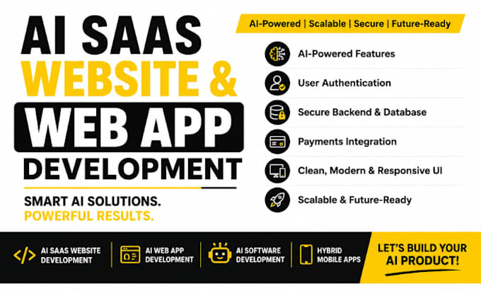 do ai saas website, saas developer, saap web app or ai software, ai developer