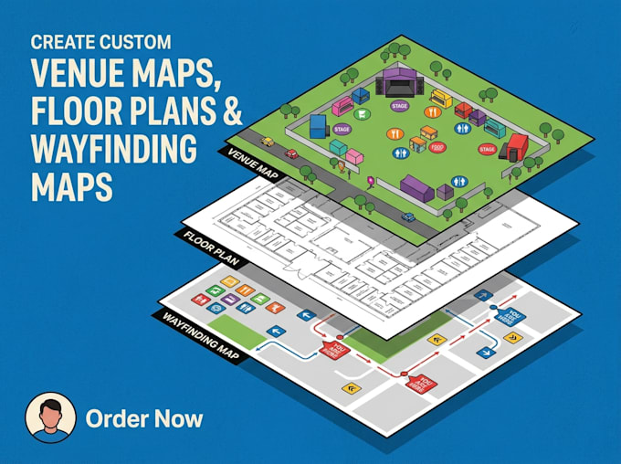 create custom venue maps, floor plans and wayfinding maps
