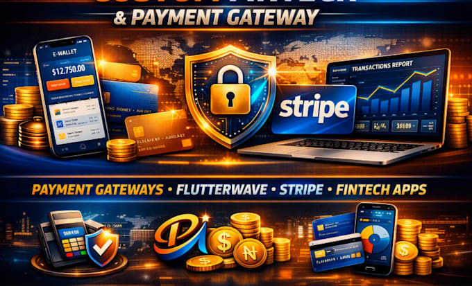 customize custom payment gateway, flutterwave, stripe, fintech app
