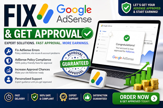 fix google adsense and get approval