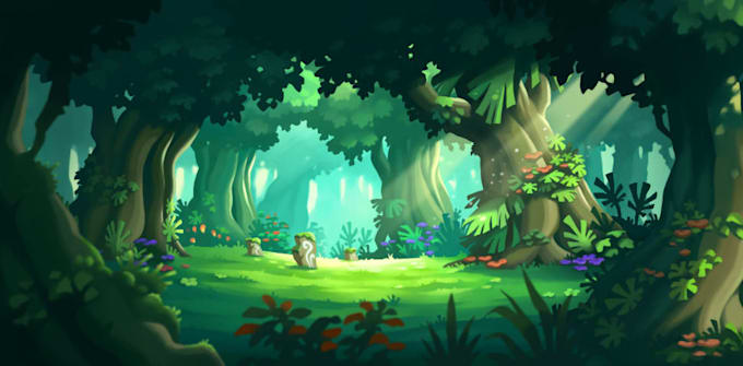 create game environment concept art and background illustrations