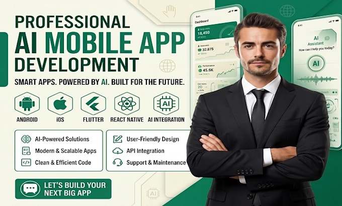 develop an ai mobile app, ai chatbot and website to app
