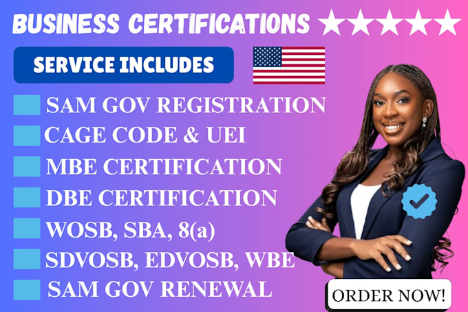 do sam gov registration, cage code, sba 8a, wosb, sdvosb, dbe, mbe certification