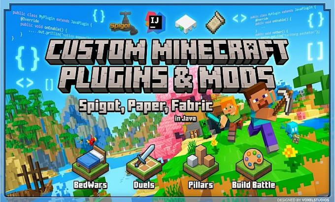 create custom minecraft plugin, spigot plugins and fabric mods