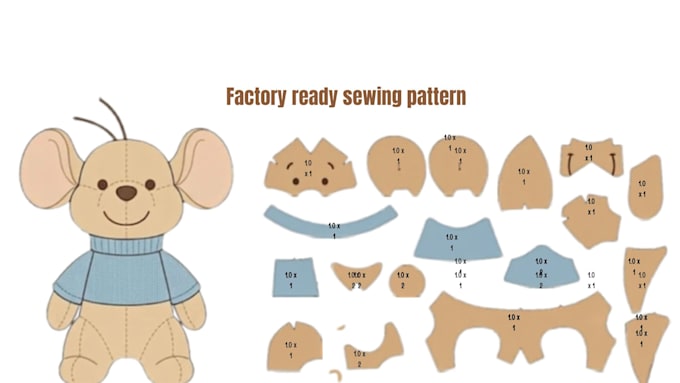 create custom plushie designs and sewing patterns for manufacturing