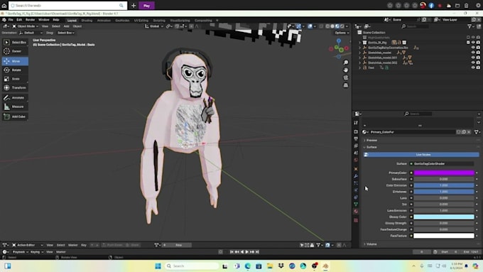 create custom gtag gorilla tag model, character design, rigging and textures art