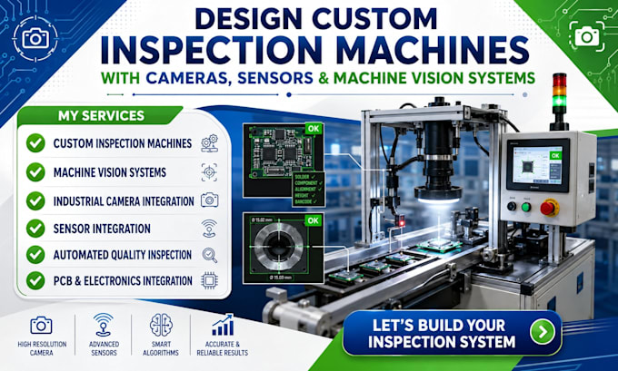 design custom inspection machines with cameras, sensors, machine vision systems