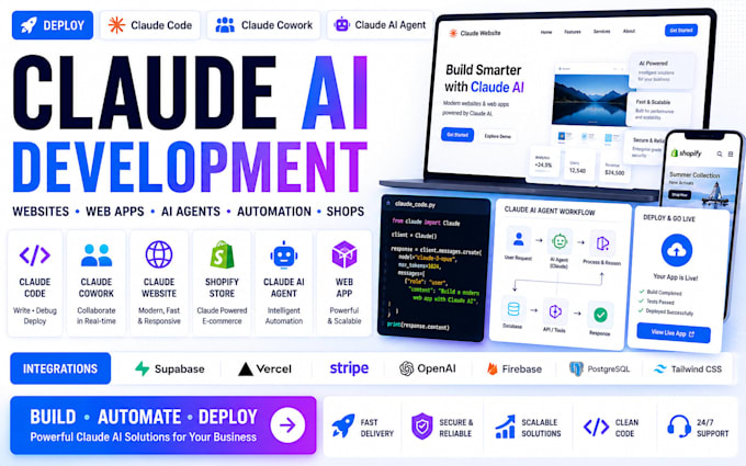 deploy claude code claude cowork claude website shopify claude ai agent web app