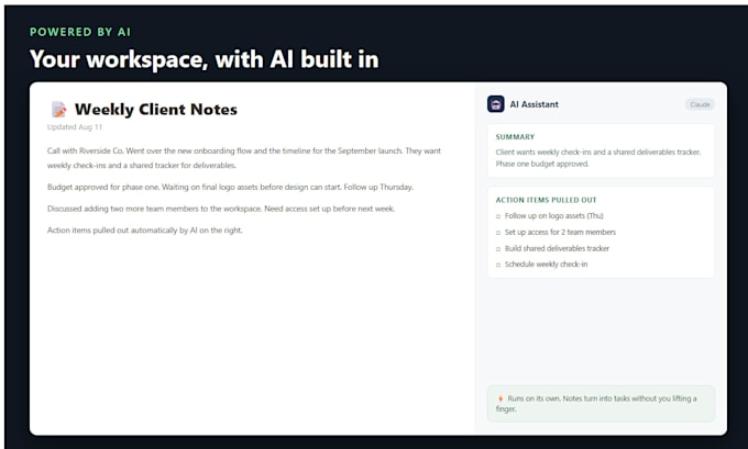 build you a custom notion workspace with ai built in