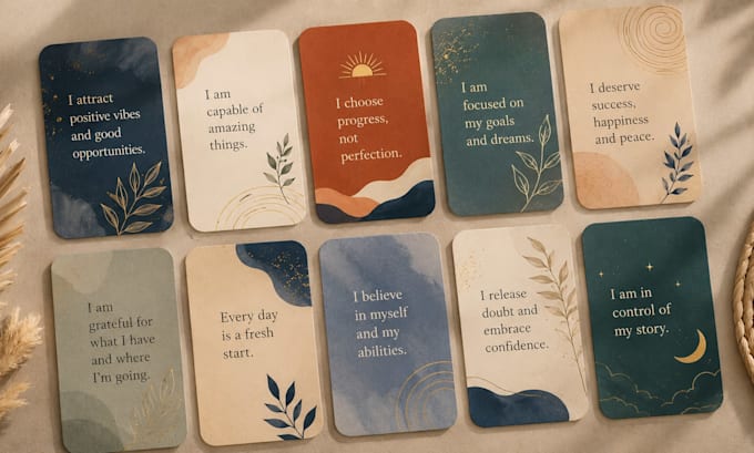 design printable affirmation cards motivational cards for etsy design card deck