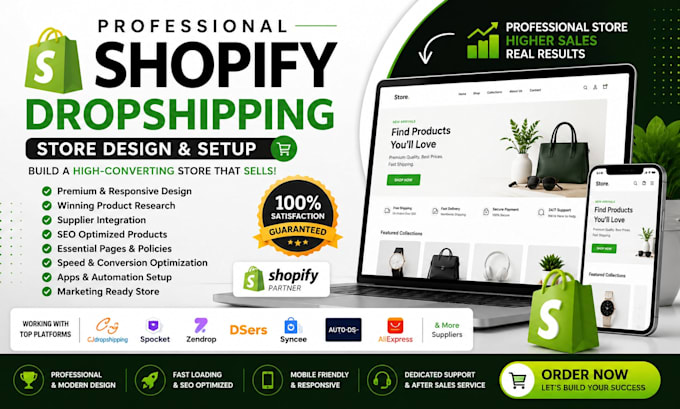 build shopify website development dropshipping store via spocket syncee avasam