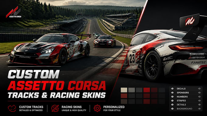 develop assetto corsa race tracks and custom car liveries