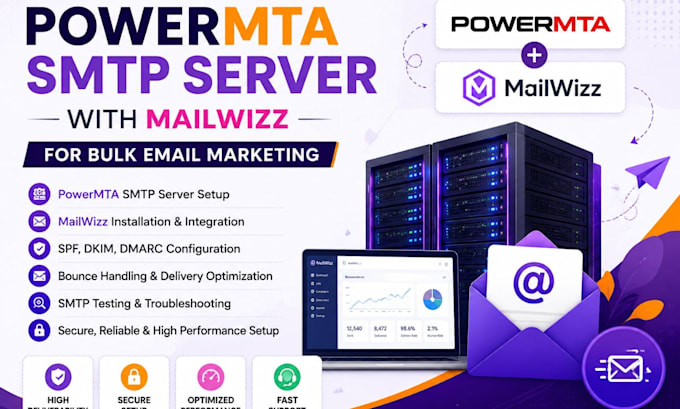 setup powermta SMTP server with mailwizz for bulk email marketing