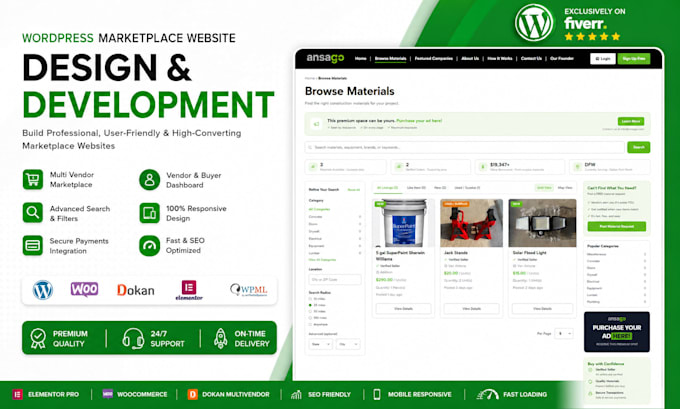 a professional multivendor marketplace website