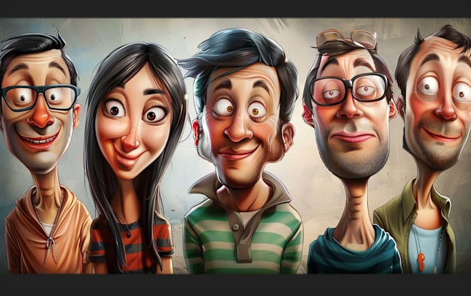 draw artistic cartoon caricatures