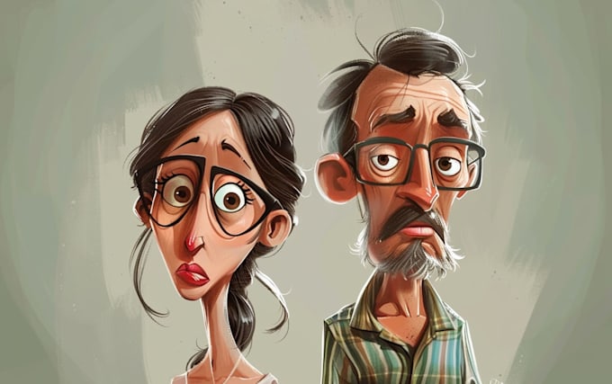 draw artistic cartoon caricatures