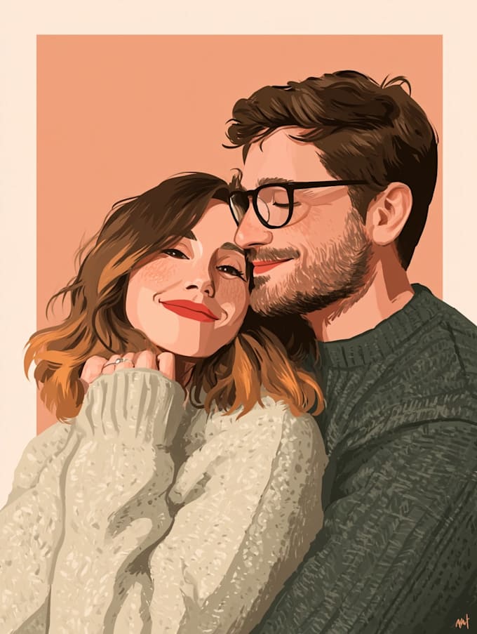 design couple portrait illustration