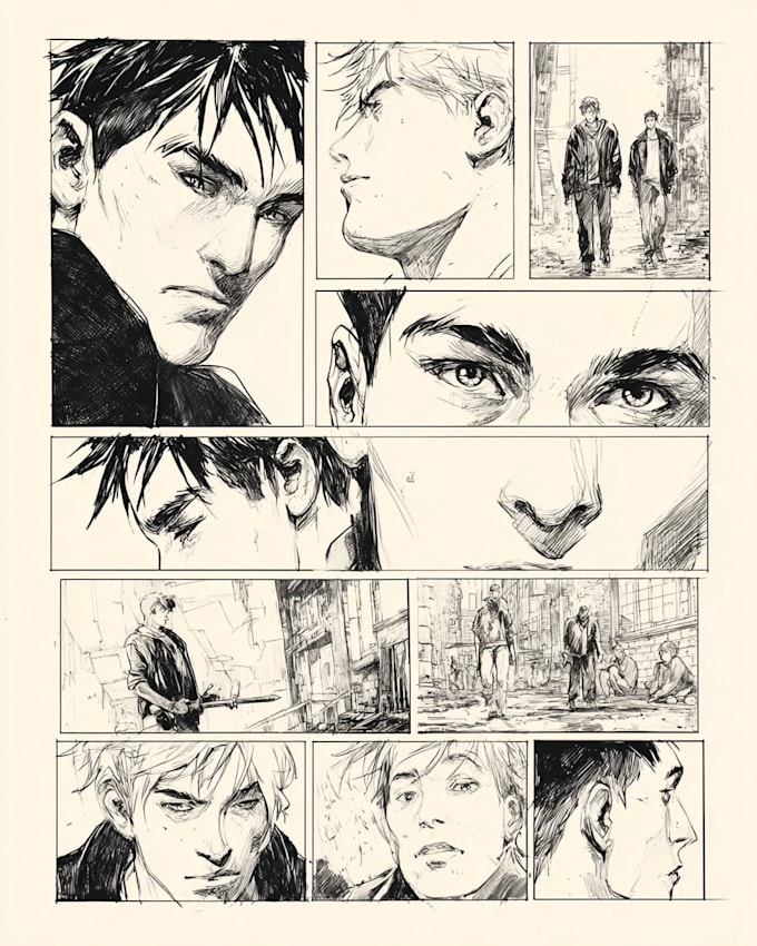 draw a comic, manga or webtoon page based on your scripts